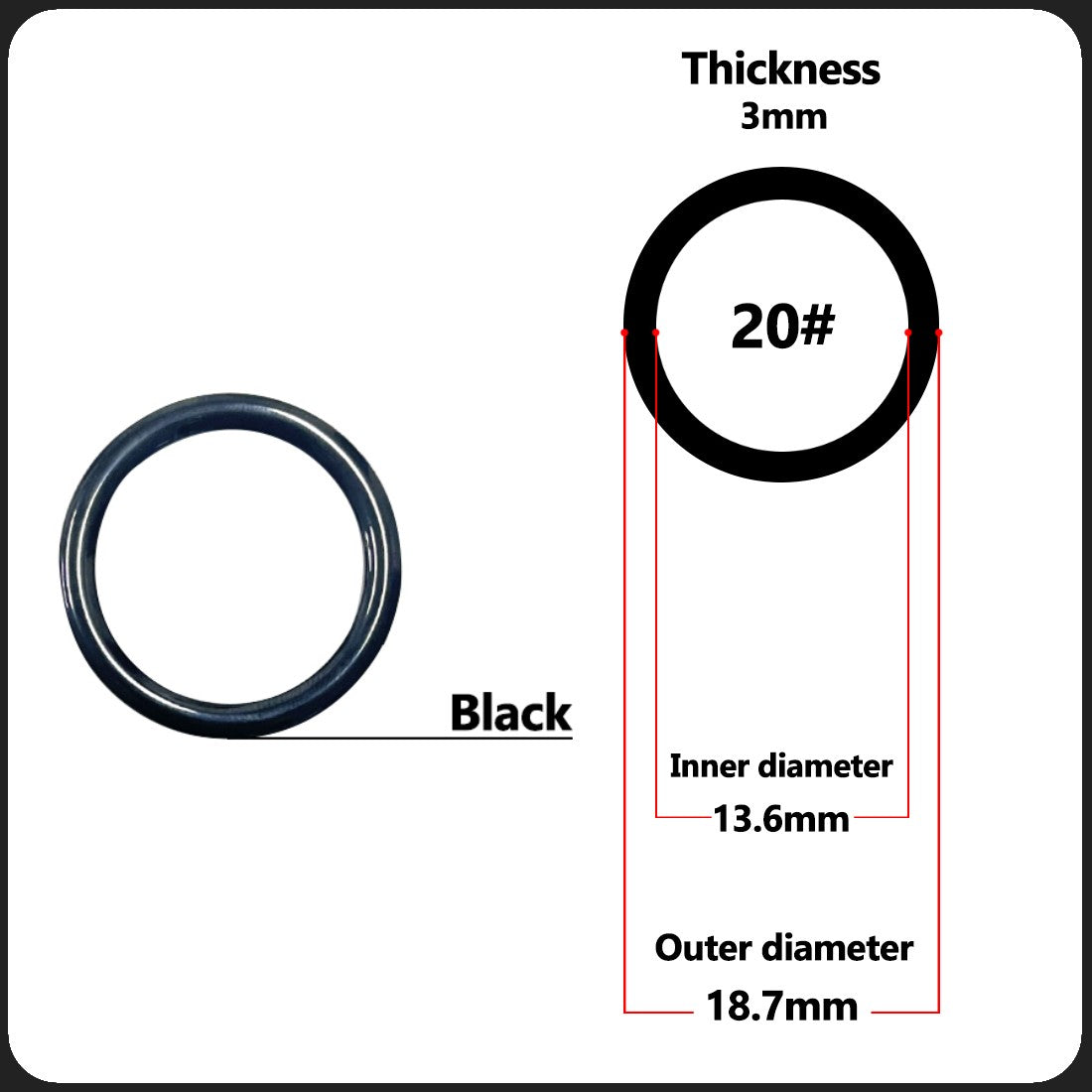 Fishing Rod Guides Ring 10Pcs~100Pcs Wear Resistant Ceramic Guide Ring Rod Repair Replacement Kit Alconite Ring Black 6mm~47.3mm