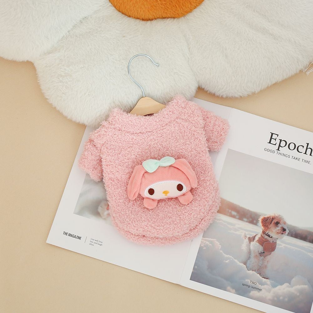 Sanrio Kuromi Double-Sided Velvet Hoodie for Dogs Cats Autumn Winter Warm, Flannel Dog Clothes Thickened Cat Jacket Pet Supplies