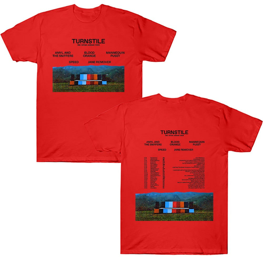 Turnstile The Never Enough Tour2025 T Shirt Gift for Fan Cotton Crewneck Short Sleeve Hip Hop Rock Street Tee Men Women Rock Top