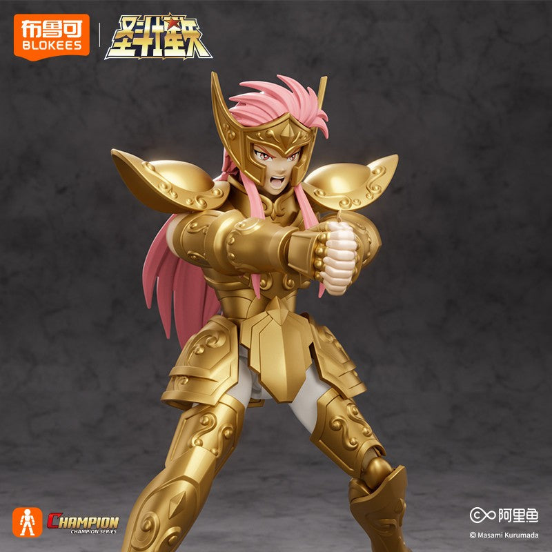 Blokees Saint Seiya Cygnus Hyoga Pegasus Seiya Knights of Zodiac Aquarius Camus Aries Mu Action Figures Anime Model Statue Toys