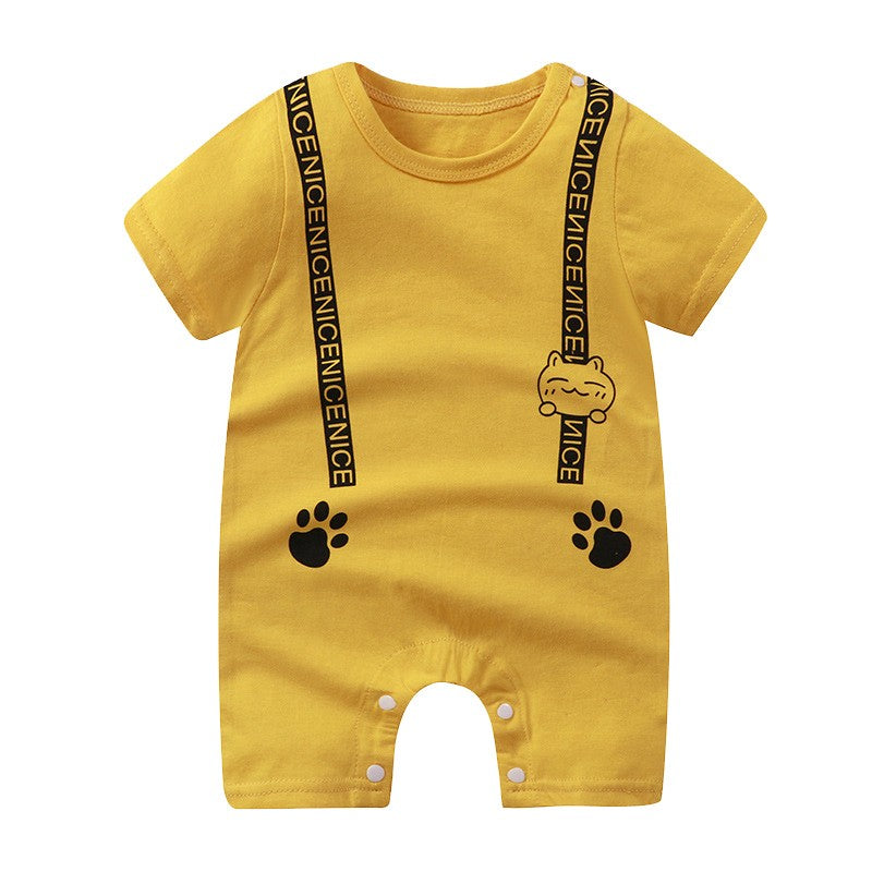 Newborn Baby Clothes Summer Short Sleeve Rompers Infant Boys Girls Cartoon Cotton Jumpsuit Toddler Thin Pajaodysuit For Newborns