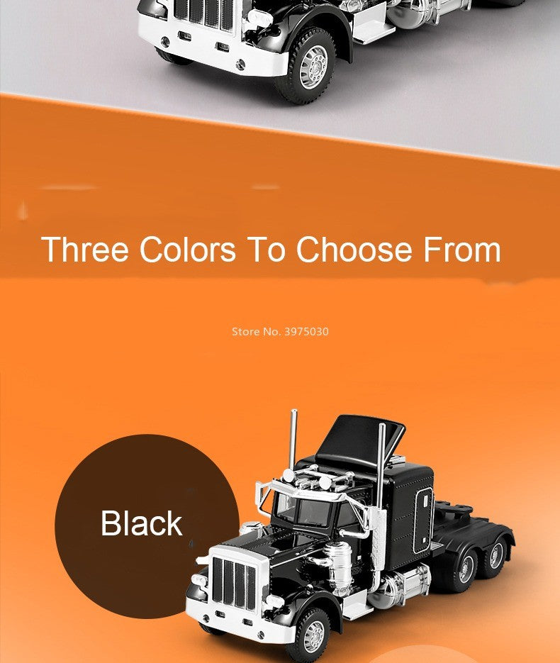 1:50 Alloy Heavy Trucks Toys Models Cars Container Vehicles Light Music Miniature Transport Car Rubber Tires Kids Gifts
