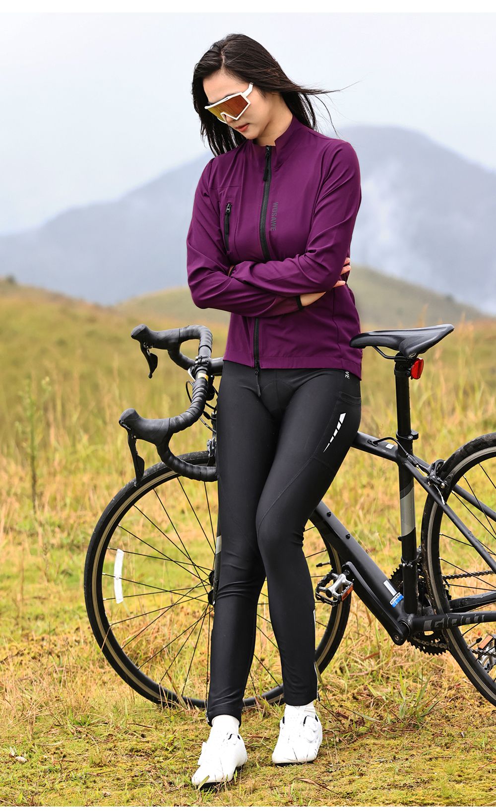 WOSAWE Women's Cycling Jacket Windbreaker Windproof Bike Vest Running Riding MTB Road Bike Tops