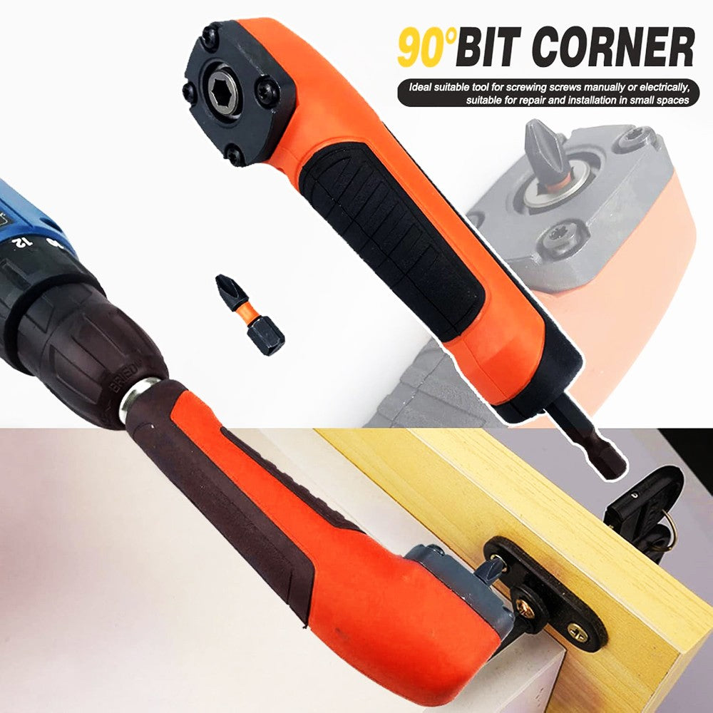 Multifunctional Electric Corner Screwdriver High Torque 90 ° Right Angle Screwdriver Manual Tool Drill Bit Corner Adapter