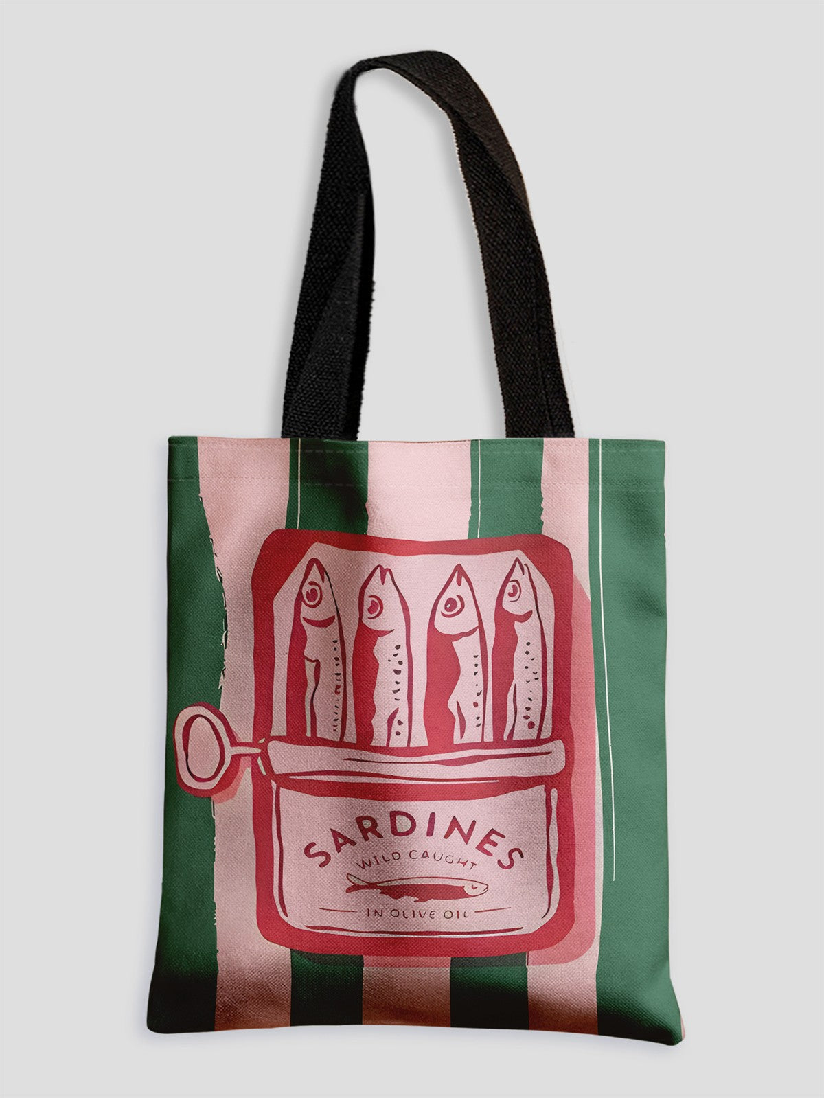 Colorful Trendy Sardines Printe Casual Handbag, Reusable Fashionable Backpack, Multifunctional Tote Bag Polyester Shopping Bag