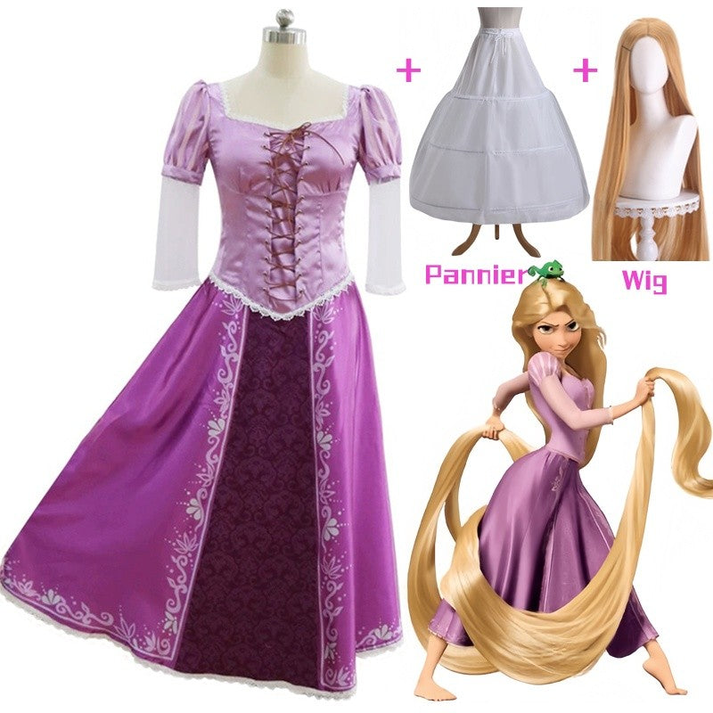Tangled Rapunzel Women’s Long Hair Princess Costumes Cosplay Costume Adult Carnival Uniform Halloween Costumes