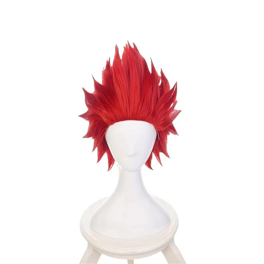 Anime Cosplay Kirishima Eijiro Wig Short Straight Red Synthetic Hair Peluca For Frieren Festival Role Play Props