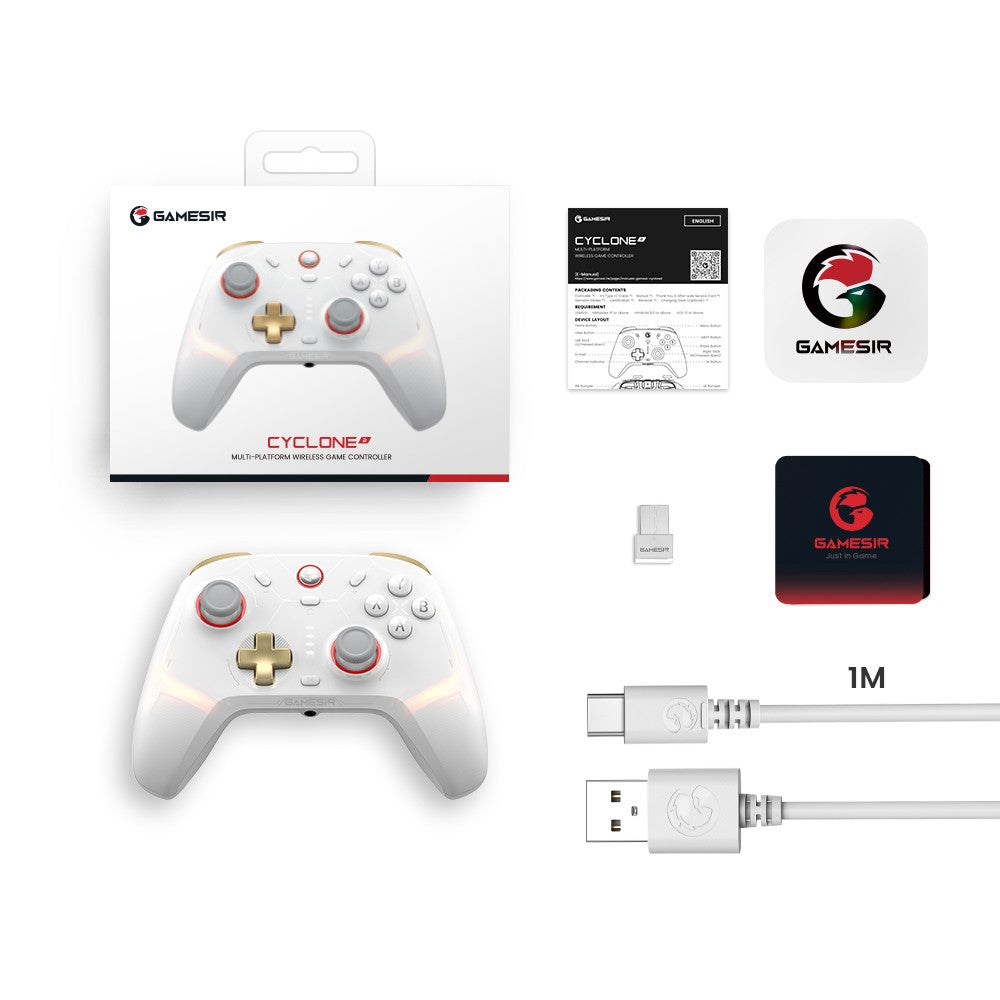 New Gamesir Cyclone 2 Wireless Controller with Hall effect Controller for PC Steam Switch ios Andrioid Optional base