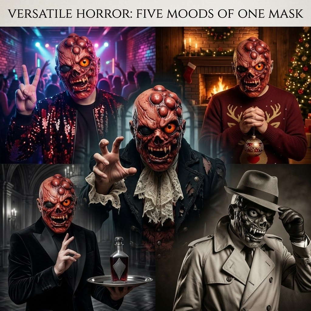 Scary Mutant Monster Full Head Latex Mask Horror Zombie Demon Cosplay Mask Halloween Party Costume Prop Realistic Creepy Masks