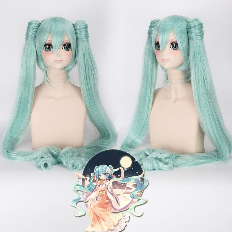28 Colors Mi Ku Cosplay Wig Long Heat Resistant Synthetic Hair Clip Ponytails Halloween Party Wigs + Wig Cap Snow Mi Ku