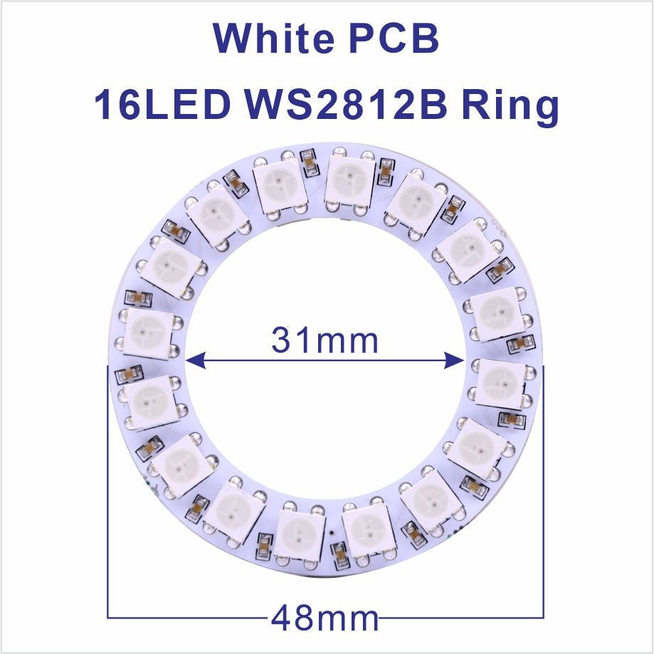DC5V WS2812B Pixel Ring LED Panel Light Individual 8/16/24/35/45/128 LED Addressable WS2812 IC 5050 RGB LED Ring Module