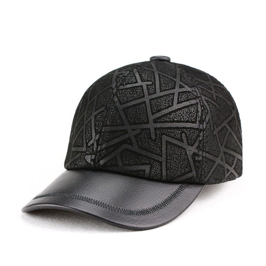 Classic Genuine Sheep Leather Baseball Cap for Men Adjustable Lightweight Breathable for Spring/Autumn