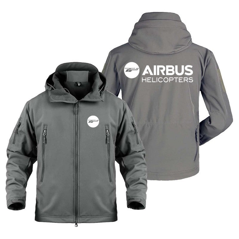 Men's Outdoor Flight Military Aviation Airbus Helicopter Pilots Aircraft SoftShell Tactical Shark Skin Fleece Warm Coats Jackets
