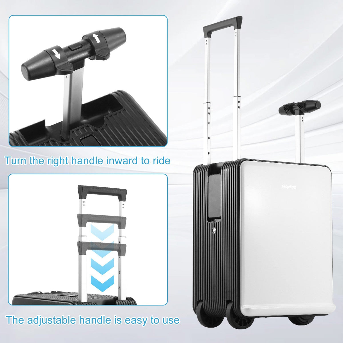 20inch Electric Smart Rideable Luggage Suitcase with Lock, 40L Large Capacity Effortless Traveling Carry-on Luggage