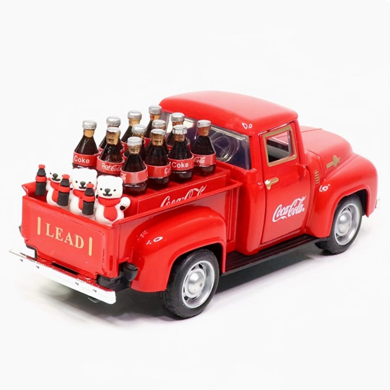 1:32 1955 Classic Chevrolet's Pickup Truck Transporter Alloy Car Model Containing A Basket Of Coke Models New Year Gift For Kids