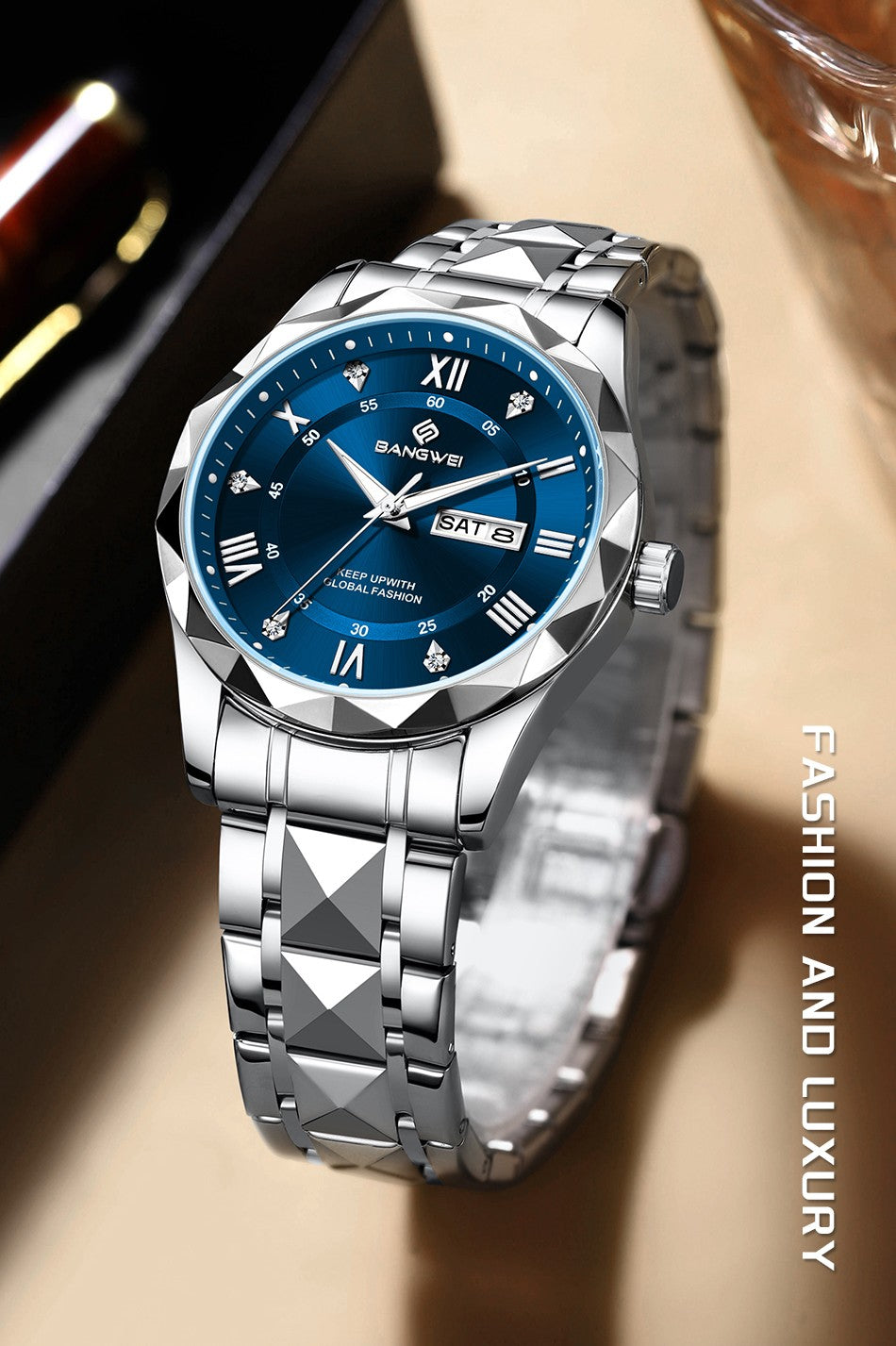 BANGWEI Woman Watch Luxury Elagant Classic Fashion ClockBusiness Casual Date Stainless Waterproof Luminous Quartz Ladies Watches