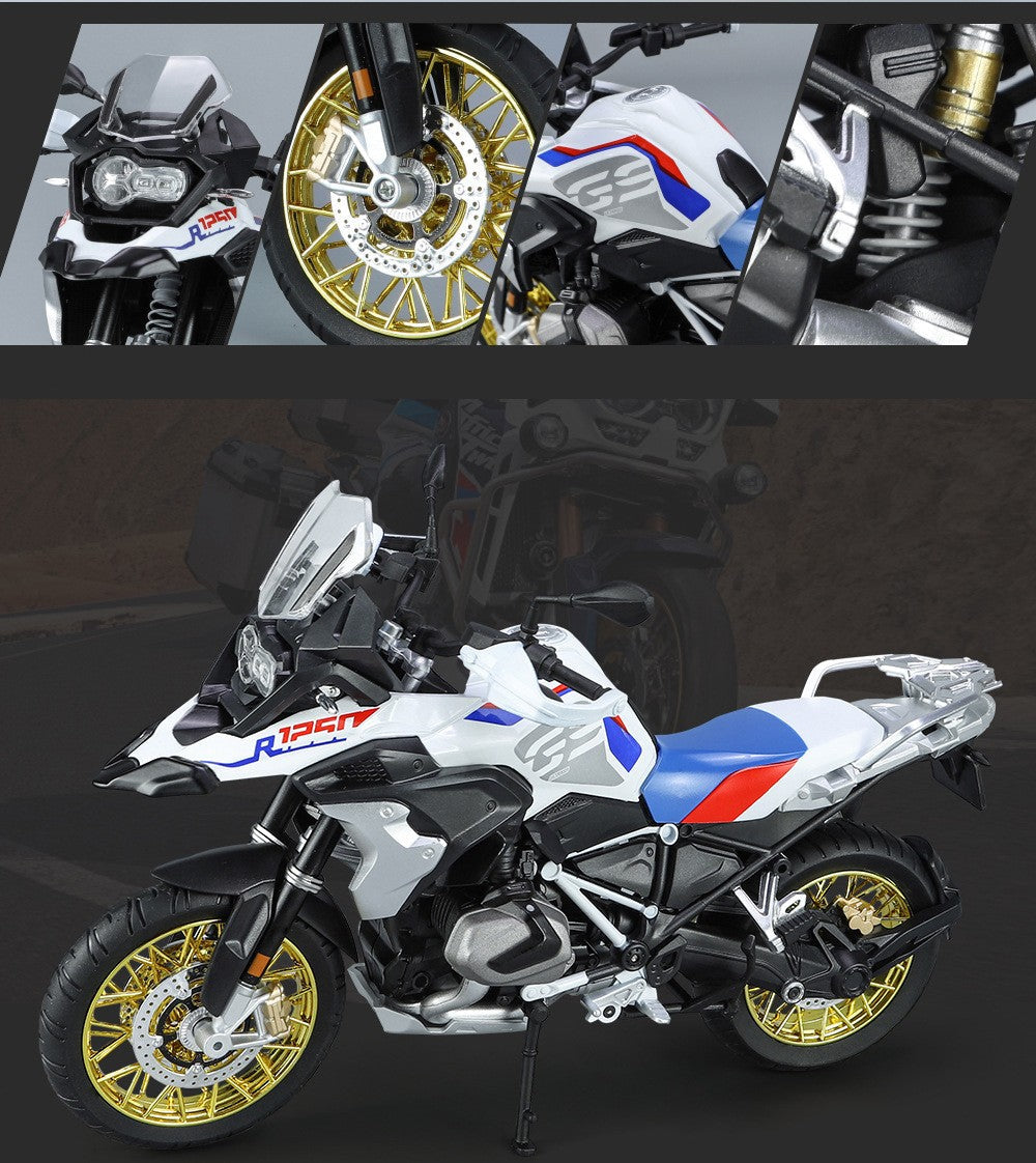1/9 R1250 GS ADV Alloy Racing Motorcycle Diecasts Street Sports Motorcycle Model Simulation With Light Collection Kids Toys Gift
