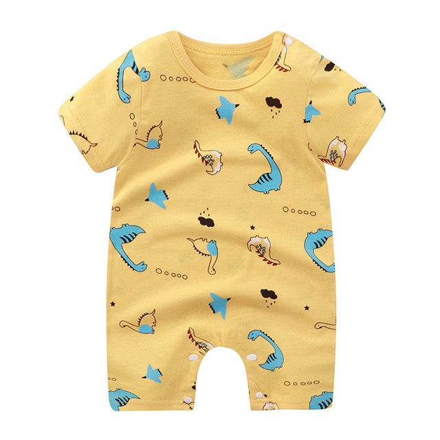 Newborn Baby Clothes Summer Short Sleeve Rompers Infant Boys Girls Cartoon Cotton Jumpsuit Toddler Thin Pajaodysuit For Newborns
