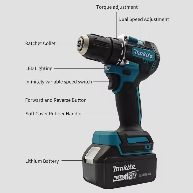nuevo Original Makita DDF487 taladro inalámbrico? destornillador de impacto eléctrico sin escobillas herramienta recargable