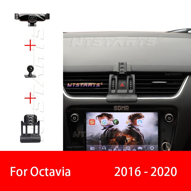 For Skoda Octavia/PRO 2016-2023 Adjustable Car Phone Holder Mobile Mount Gravity GPS Rotatable Navigation Bracket Accessories