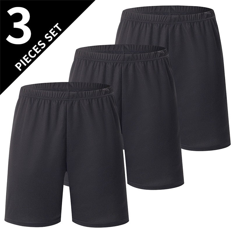 1/3Pcs Men's Plus-size Mesh Black Quick-drying Shorts Running Fitness Basketball Football 5 Pants Teenagers Elastic Waist Slacks