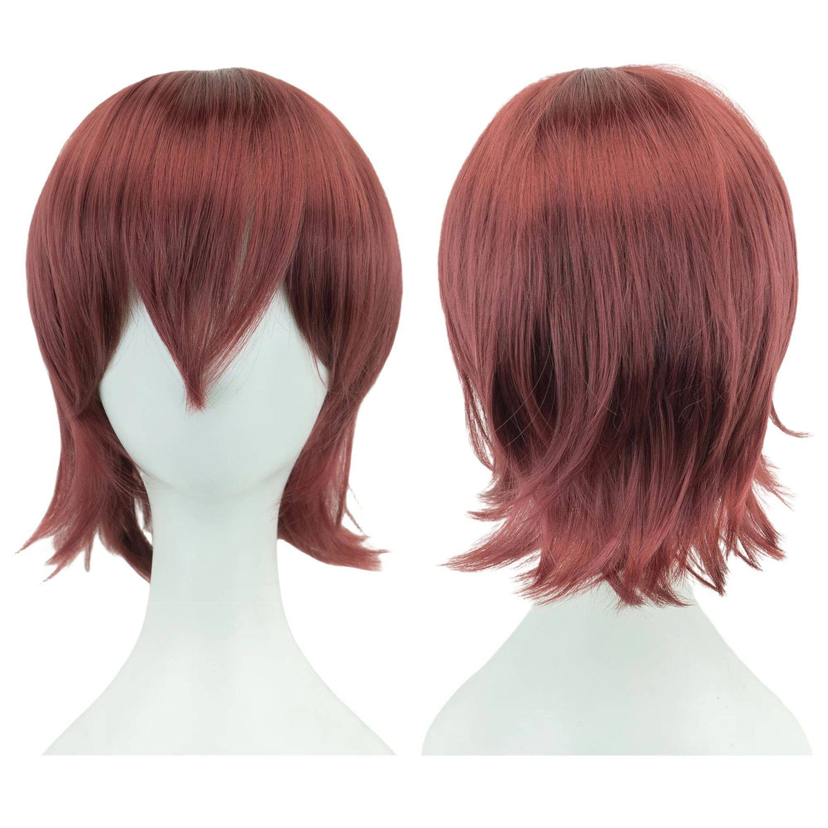 Synthetic Unisex 12 Inches Short Cosplay Hair Party BOB Wigs with Bangs Pink Blonde Orange Halloween Costume Lolita Wig