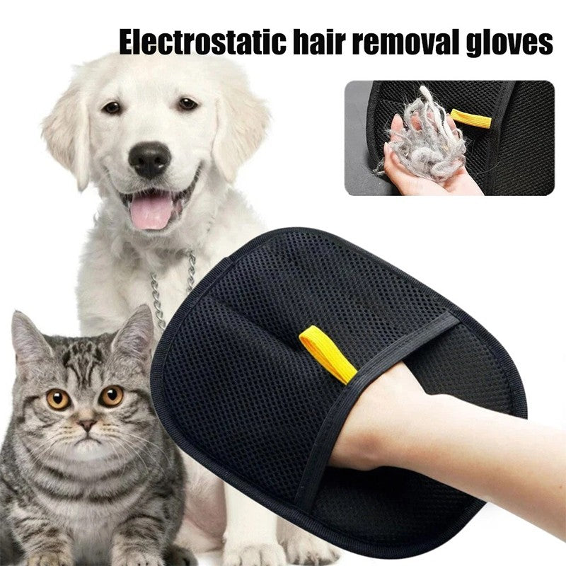 Pet Hair Remover Glove Double-Sided Electrostatic Hair Removal Gloves Reusable Washable Dedusting Brush Dog Cat Hair Remover