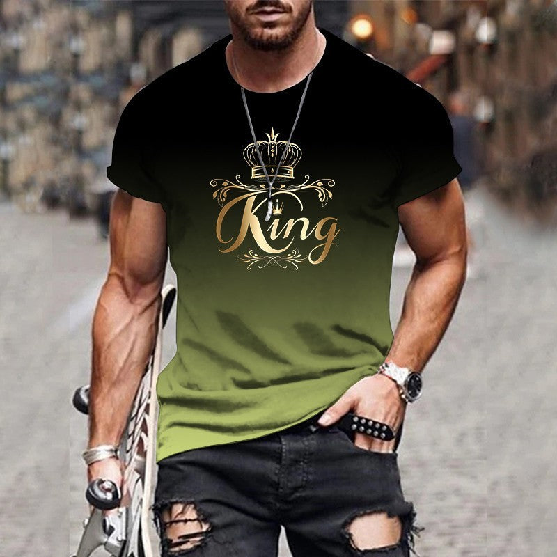 New Summer Hot Sale 3D Men's Gradient T-Shirt Harajuku Designer Casual Short Sleeve Tops T-Shirt Oversized Men's Clothing