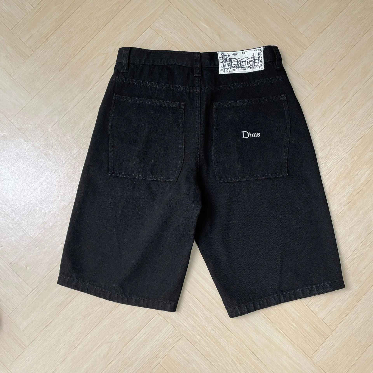 Dime Baggy Straight Leg Loose Casual Streetwear Skateboard Men's Jeans ENIM PANTS Washed Denim Long Short Hip Hop Style