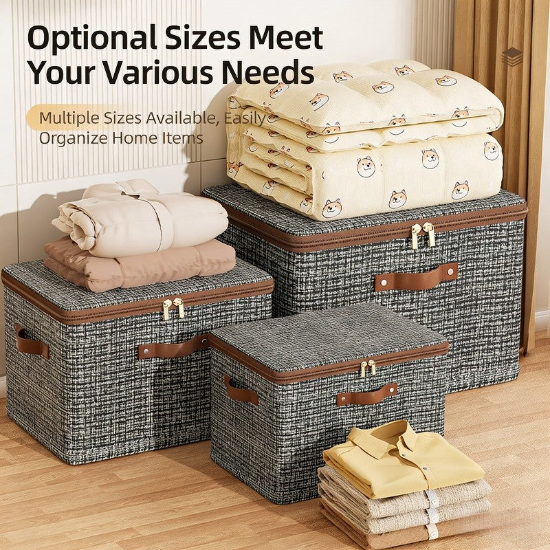 Large Capacity Storage Box with Lid Foldable Thicken Clothes Storage Box Underwear Storage Box Blanket Storage Closet Organizer