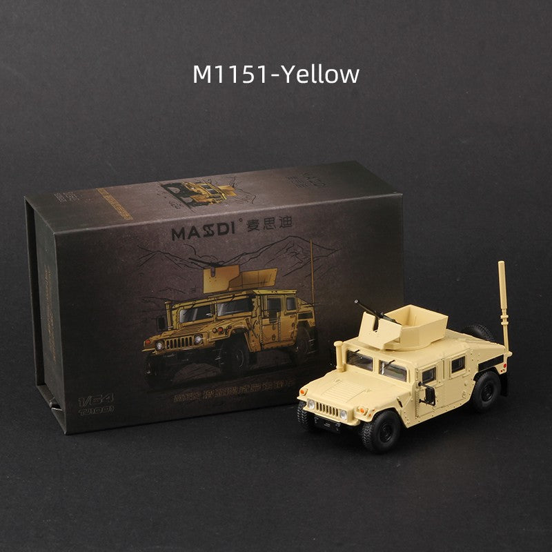 Massdi 1:64 Tiger Gaz Armored Vehicle Car Model M1151 Off-Road Antitank Alloy Miniature Diecast Vehicles Toy Collection