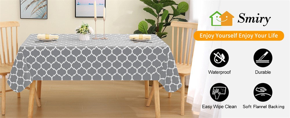 Olanly Waterproof Tablecloth Heat-Resistant Rectangle PVC Table Cloth For Wedding Kitchen Dining Desk Moroccan Table Coat Cover