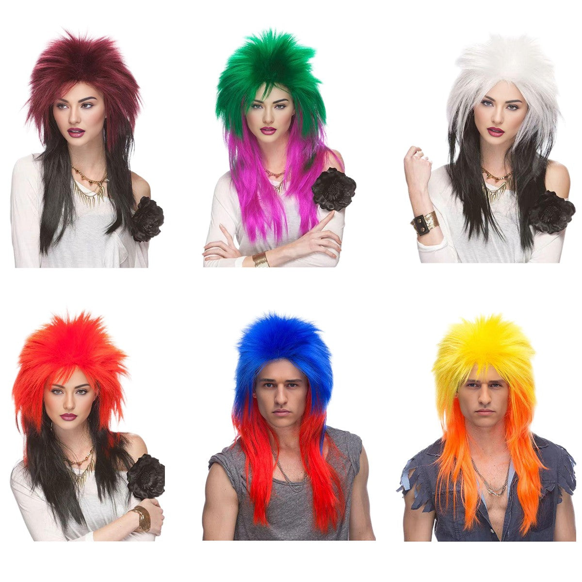 New Kill Matt Long Straight Hair Synthetic Wig Chemical Fiber Fluffy Punk Rock Style for Halloween Party