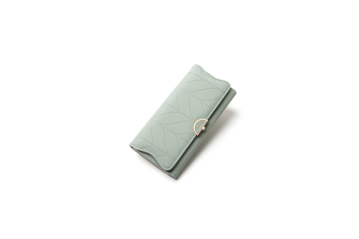 PU Fashion Long Women's Wallet Fashion Buckle New Handbag Large Capacity Fresh Wallet Wallet