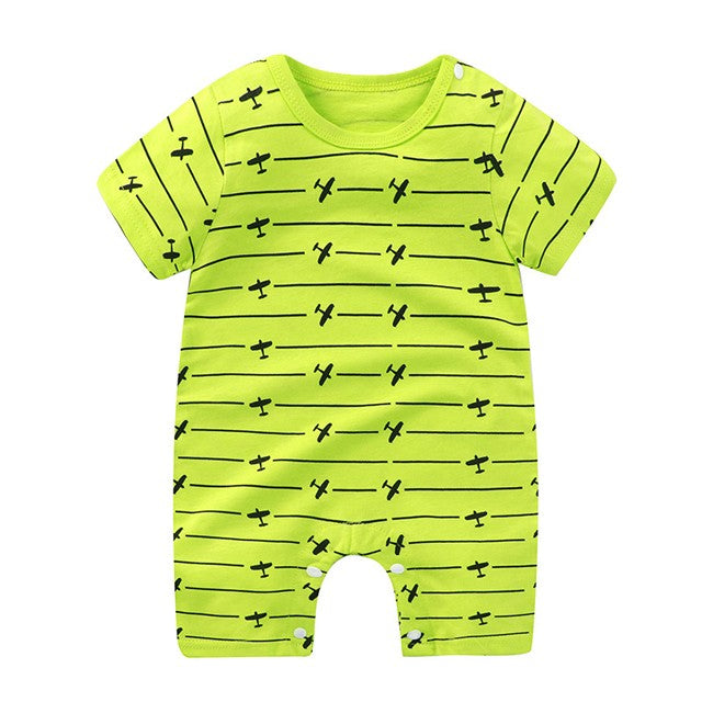 Newborn Baby Clothes Summer Short Sleeve Rompers Infant Boys Girls Cartoon Cotton Jumpsuit Toddler Thin Pajaodysuit For Newborns