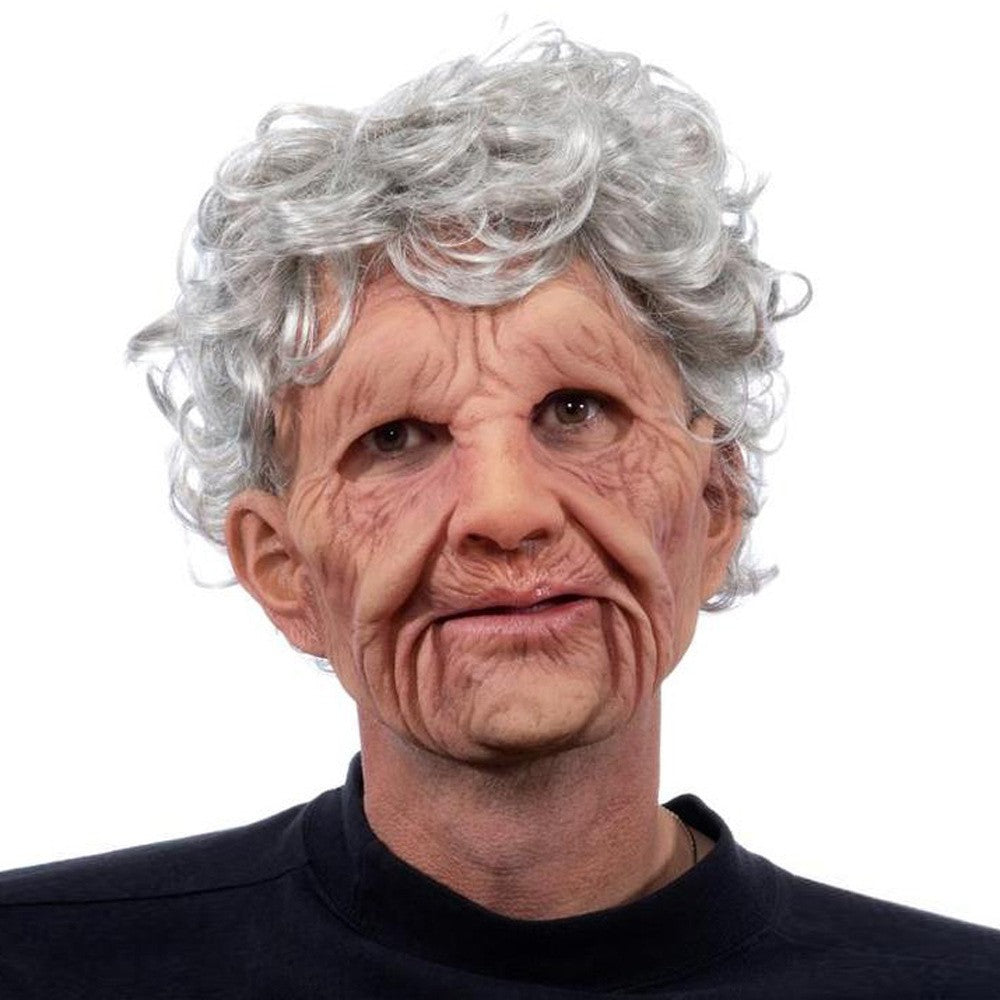 Old Man Mask Full Head Realistic Grandpa Face Wig Scary Elderly Costume For Halloween Party Centerpiece Home Display For Adults