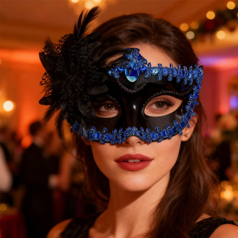 2PCS Couple Masks Sexy Painted Masquerade Mask Men Women Half Face Wedding Carnival Performance Costume Prom Parties Supplies