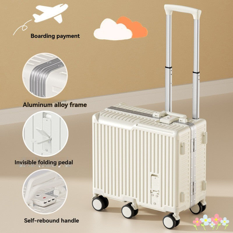 Children's luggage, a 20-inch aluminum frame carry-on suitcase for girls, a boy's travel code suitcase for kids