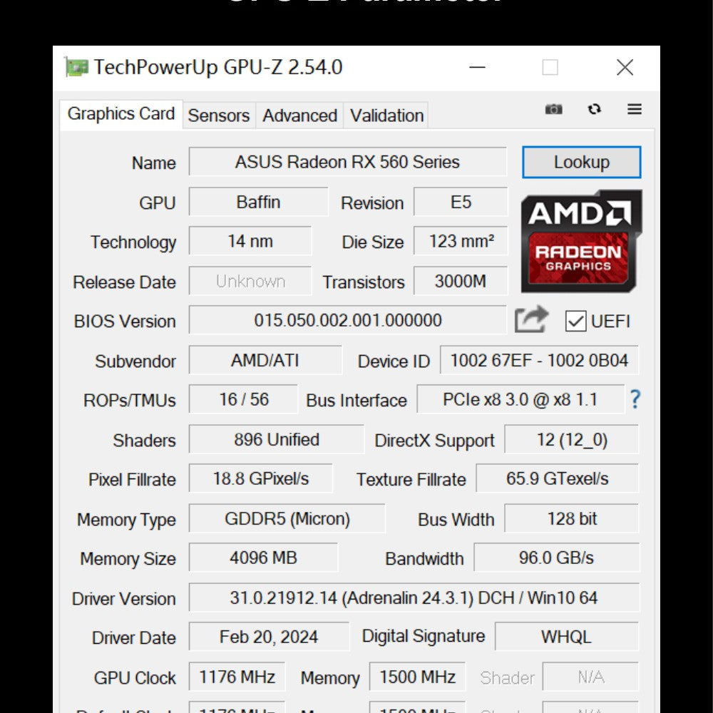 896 Stream Cores, 14nm FinFET Technology SEJISHI AMD RX560 4GB GDDR5 Graphics Card
