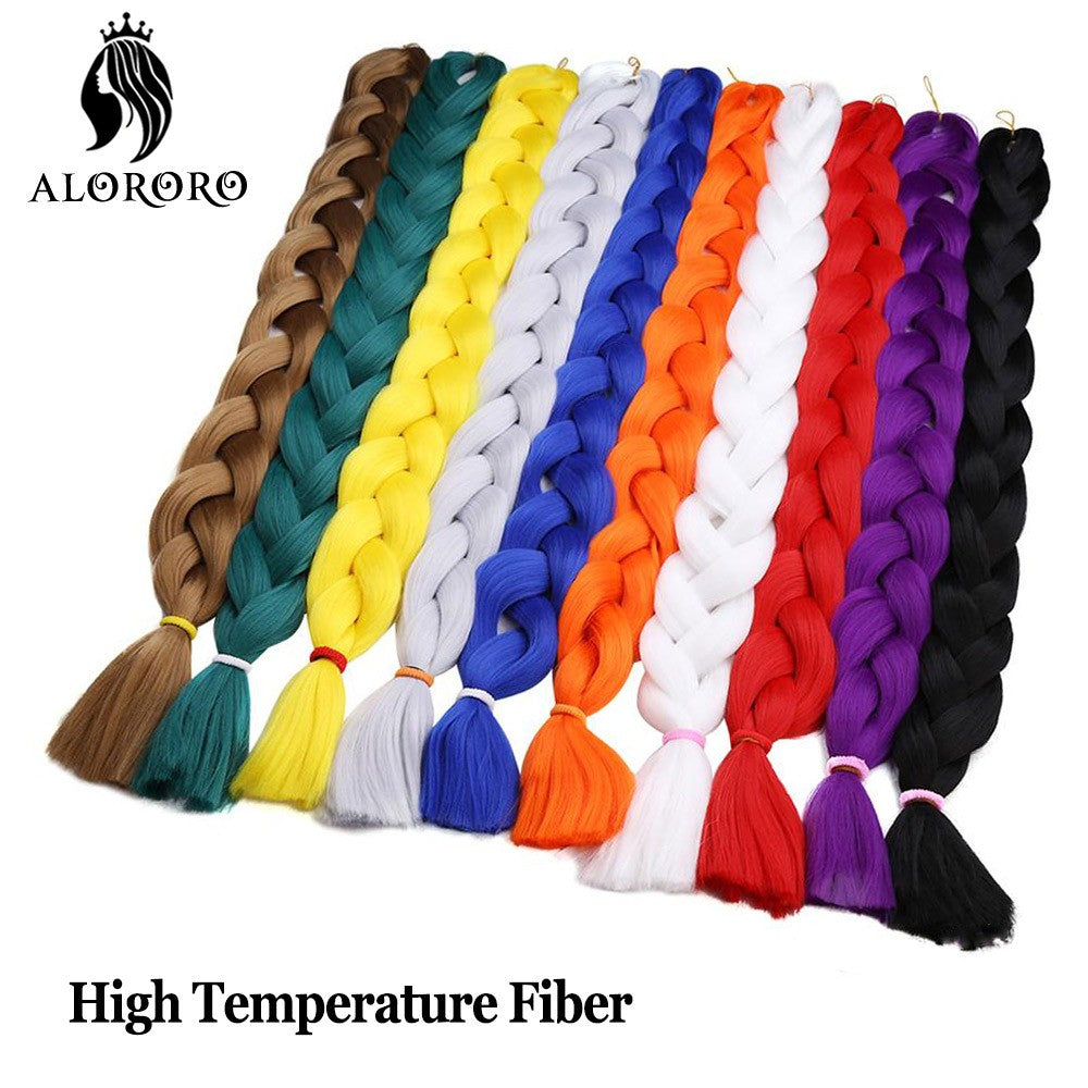 Alororo Synthetic Jumbo Braid Hair 82 Inch African Fake Hair High Temperature Fiber Puple Red Braiding Hair Extensions for Women