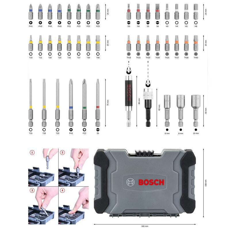 BOSCH Tool Attachments Bit Holder Drill Bit Set Twist Drill Multi-functional Tool Accessories 2608522320 2608900585 2608522317