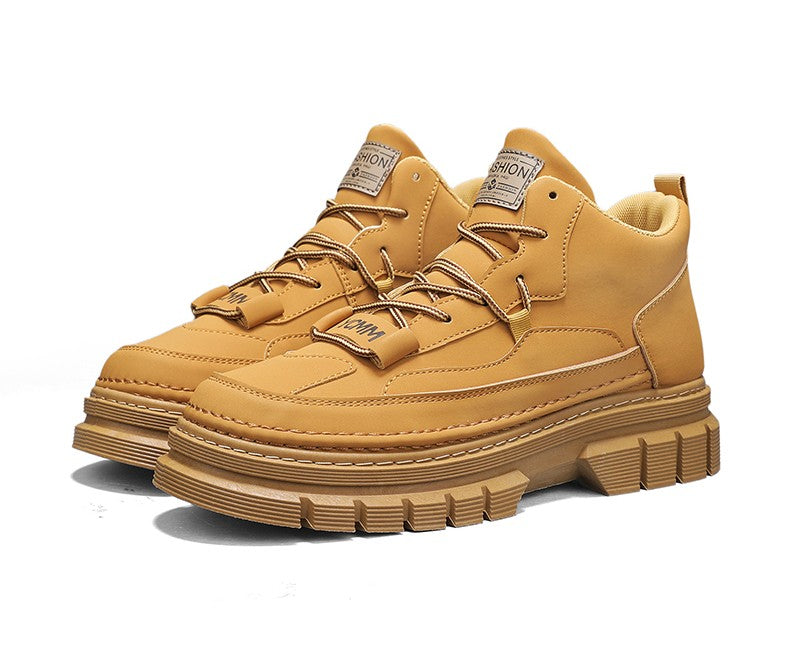Men's boots four season high-top Joker thick-sole casual boots soft-sole non-slip comfort outdoor boots fashion youth work boots