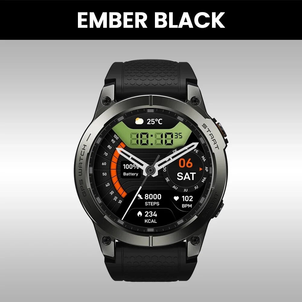 New Zeblaze Stratos 3 PRO GPS Smart Watch 1.43” HD AMOLED Display Built-in GPS Bluetooth Phone Calls Sports Smartwatch for Men