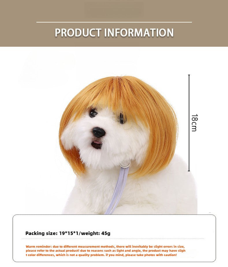 Pet Wig Dog Wig Pet Supplies Halloween Pet Accessories Curly Hair Straight Hair Cat Wig It can be DIY trimmed
