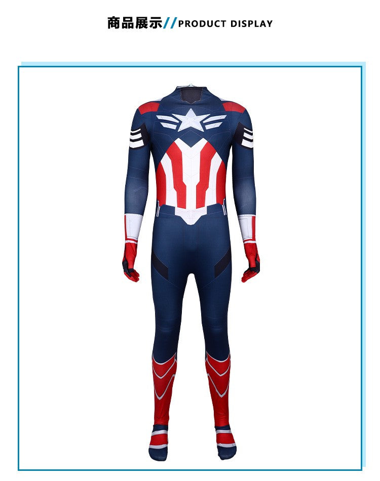New Captain America 4 Cosplay Kid Adults Jumpsuit Superhero Clothing Creative Party Halloween Carnival Party Suit