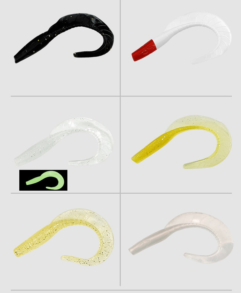 WALK FISH 10Pcs Spinpoler 60MM 80MM Lifelike Fish Lure Bait Worms Artificial Silicone Soft Lure Bass Pike Fish Lure Wobbler