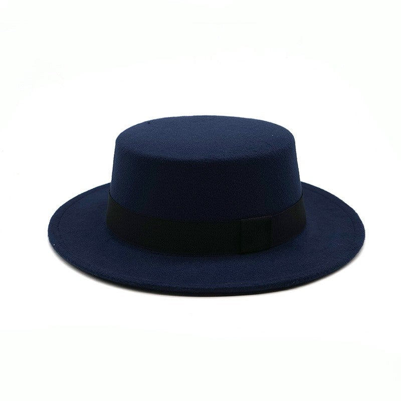 Winter Autumn Fashion Women Men Unisex Wide Brim Panama Hat Autumn Winter Gentleman Elegant Jazz Church Cap Beige Black Red