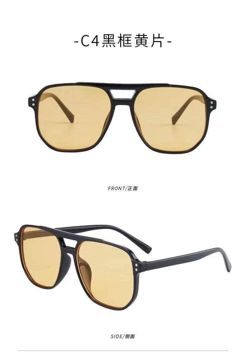 Vintage Men Women Big Sunglasses Men Square Shades Brand Designer Unisex Sun Glasses Black Lense Male Female Sunglasses UV400