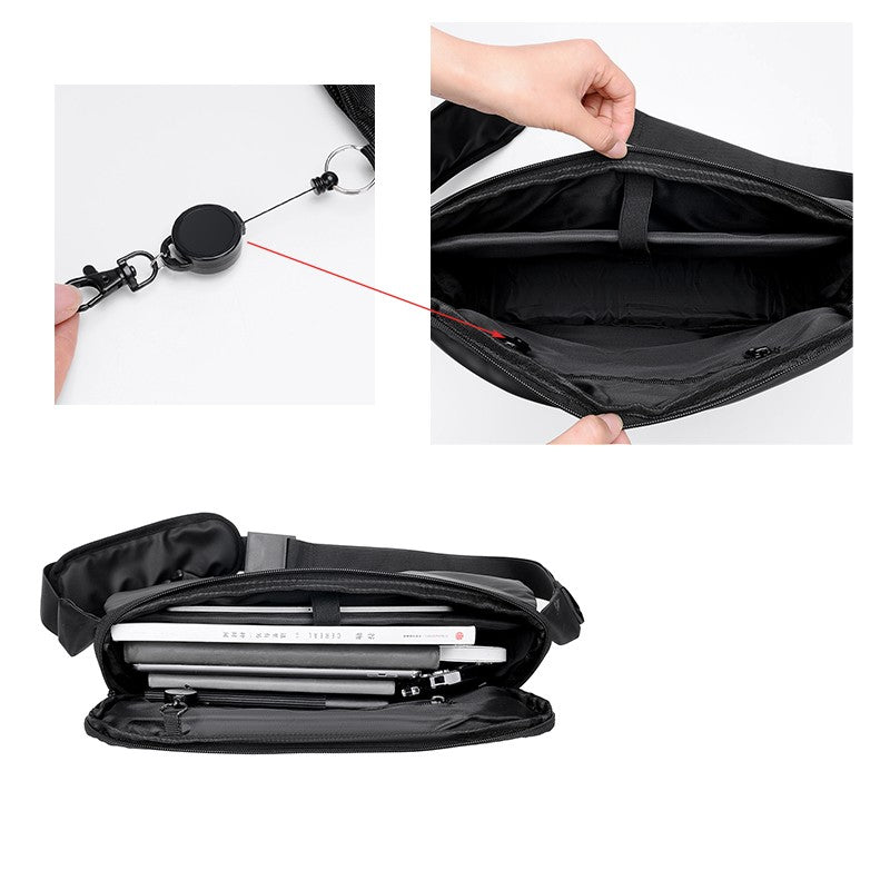 Minimalist Black Men's Shoulder Bag Male High Quality Waterproof Briefcase Crossbody Bag Business Style Messenger Bags for Men