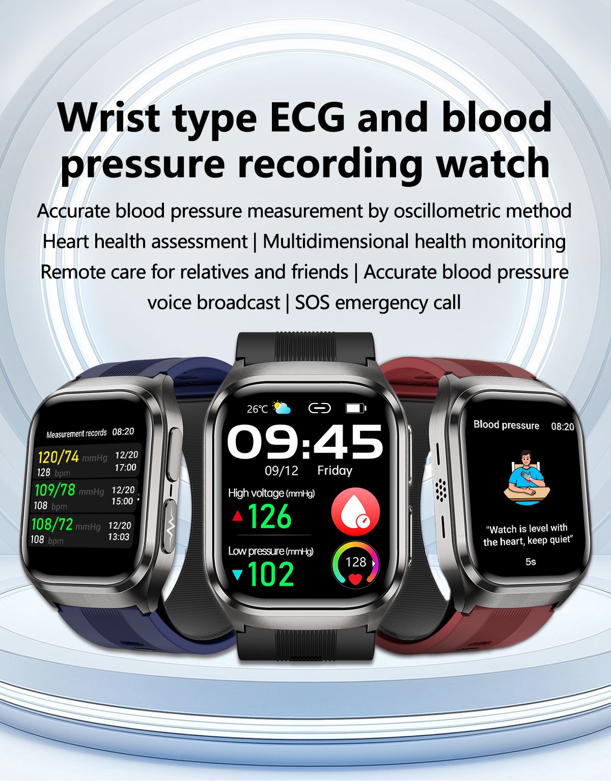 2025 New Nursing Grade Air Bag Smart Watch Men Blood Fat ECG+PPG Blood Pressure Broadcast NFC HD BT Call Health SmartWatch Woman